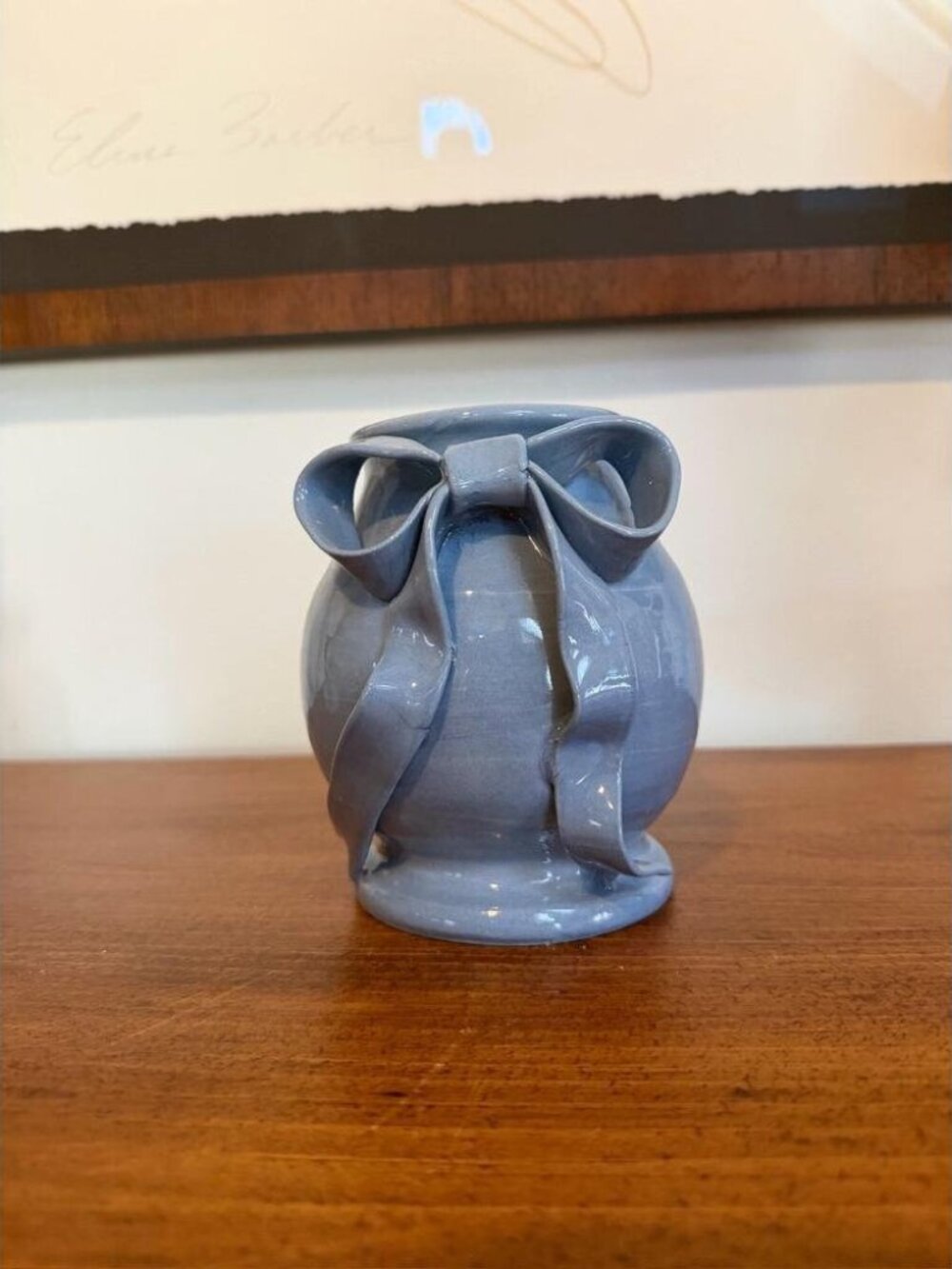 Maryfrances Carter Blue Ribbon Bow Vase
